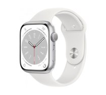 Apple Watch 8 GPS 45mm Sport Band, silver/white (MP6N3EL/A) | MP6N3EL/A  | 194253250463 | 242959