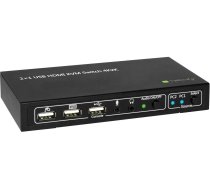 Przełącznik Techly 2-portowy przełącznik KVM HDMI/USB 2x1 z audio | 028696  | 8054529028696