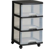 Atvilktņu sistēma ar 3 atvilktnēm 20L Drawer System 37x39x61cm melna/caurspīdīga | 50380  | 3253926772675