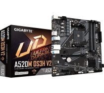 Gigabyte A520M DS3H V2 Motherboard - Supports AMD Ryzen 5000 Series AM4 CPUs, up to 4733MHz DDR4 (OC), PCIe 3.0 x16, GbE LAN, USB 3.2 Gen 1 | A520M DS3H V2  | 4719331854690