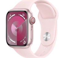 Watch Series 9 GPS + Cellular 41mm Pink Aluminium Case with Light Pink Sport Band - S/M | MRHY3QP/A  | 195949022524