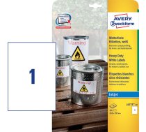 Avery Zweckform Etykiety wodoodporne Heavy Duty 210 x 297 mm (J4775-10) | J4775-10  | 4004182247754