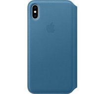 Apple Skórzane etui folio iPhone XS Max - szary błękit-MRX52ZM/A | MRX52ZM/A  | 0190198763686