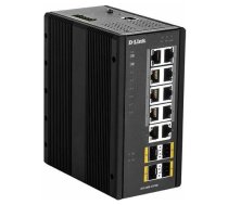 Switch D-Link Switch / 14 Port Layer2 Managed Gigabit PoE Industrial Switch, 8x 100/1000Mbit/s TP (RJ-45) PoE Port, 2x 100/1000Mbit/s TP (RJ-45) Port, 4x SFP Port, Automatische Geschwindigkeits- und Duplexanpassung, IEEE 802.3at PoE kompatibel, bis 3 | DI