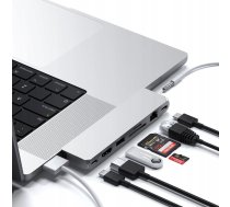 HUB USB Satechi Satechi Pro Hub max - aluminiowy Hub z podwójnym USB-C do MacBook (2x USB-C, USB-A, 4K HDMI, czytnik kart micro/SD, Ethernet, jack port) (silver) | ST-UCPHMXS  | 810086360321