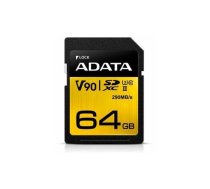 ADATA Premier One SDXC 64 GB 10. klase UHS-II/U3 V90 karte (ASDX64GUII3CL10-C) | 1504771  | 4712366968714 | ASDX64GUII3CL10-C