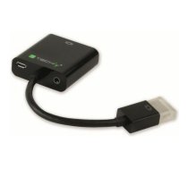 AV adapteris Techly HDMI — D-Sub (VGA) + 3,5 mm melna ligzda (306301) | 306301  | 8057685306301