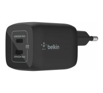 Belkin Charger Dual Wall Charger 65W USB-C GAN ar PPS Black | WCH013VFBK  | 745883844074 | LADBEISIC0011