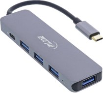 centrmezgls USB InLine InLine® USB 3.2 Type-C Multi Hub (4x USB-A 5Gb/s + USB Type-C (Data/PD 87W), OTG, alumīnija korpuss | 33271L  | 4043718300921
