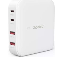 Choetech lādētājs Choetech PD8008 sienas lādētājs, 2x USB-C, 2x USB-A, GaN, 100W (balts) | PD8008  | 6932112104724