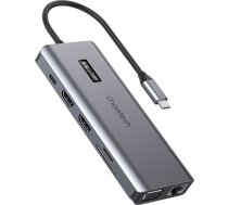 Choetech USB centrmezgla adapteris 12 in1 Choetech HUB-M26 USB-C uz USB-C+ USB-A+ HDMI+ VGA+ AUX+ SD+ TF (pelēks) | HUB-M26  | 6971824978292