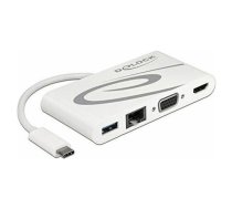 DeLOCK USB adapteris, USB-C spraudnis > USB-A + USB-C + HDMI + VGA + RJ-45 ligzda | 1494444  | 4043619877317 | 87731