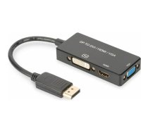 Digitus DisplayPort — HDMI — D-Sub (VGA) — DVI AV adapteris melns (AK-340418-002-S) | 100048188  | 4016032433781 | AK-340418-002-S