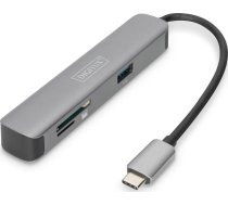 Digitus USB-C stacija/replicators 5 pieslēgvietas 4K 30 Hz HDMI 2x USB3.0 microSD SD/MMC (DA-70891) | DA-70891  | 4016032472568