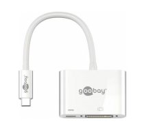 Goobay USB-C stacija/replicators — DVI + USB-C balts (62108) | 62108  | 4040849621086