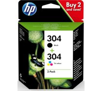 HP tintes komplekts HP 304 2 iepakojumu tinte | melns, trīskrāsu | | 3JB05AE  | 192545191432 | TUSHP-HHPM033