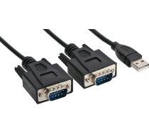 InLine InLine® USB 2.0 līdz 2x seriālā adaptera kabelis A tipa USB līdz 2x 9 kontaktu sub-D vīrišķais 1,5 m | 33305M  | 4043718283538