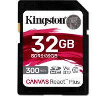 Kingston Canvas React Plus SDHC karte 32 GB 10. klase UHS-II/U3 V90 (SDR2/32 GB) | SDR2/32GB  | 0740617301946