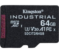 Kingston Industrial MicroSDXC 64 GB 10. klases UHS-I/U3 A1 V30 karte (SDCIT2/64 GB) | SDCIT2/64GB  | 0740617321043