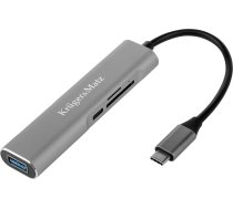 Kruger&Matz stacija/replicators Kruger Matz USB-C adapteris 5in1 PD 4K SD USB | KM0390  | 5901890040532