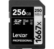 Lexar Professional 1667x SDXC 256 GB 10. klases UHS-II/U3 V60 karte (LSD256CB1667) | LSD256CB1667  | 0843367114962