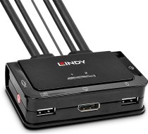 Lindy 2 portu DisplayPort 1.2, USB 2.0 un audio kabeļa KVM slēdzis, KVM slēdzis | 42344  | 4002888423441