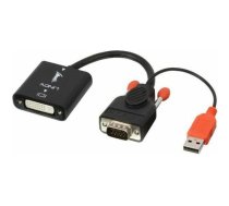 Lindy AV adapteris DVI-I - D-Sub (VGA) + USB-A melns (38184) | 38184  | 4002888381840