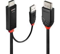 Lindy DisplayPort — HDMI + USB-A kabelis 3 m melns (41500) | 41500  | 4002888415002