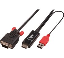 Lindy HDMI kabelis — D-Sub (VGA) + USB-A 2 m melns (41456) | 41456  | 4002888414562