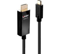 Lindy USB-C — HDMI kabelis 1 m, melns (43291) | 43291  | 4002888432917