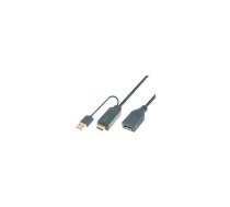 M-CAB USB-A — USB-A + HDMI kabelis 0,3 m pelēks (6060013) | 6060013  | 4260517938036