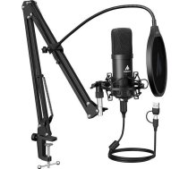 Maono mikrofons Maono A04E mikrofons ar statīvu (melns) | A04E  | 6972237681748