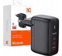 Mcdodo lādētājs GaN 65W tīkla lādētājs Mcdodo CH-0291 2x USB-C, USB-A (melns) | CH-0291  | 6921002602914