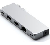 Satechi USB centrmezgla adapteris HUB Satechi Pro Hub mini ar dubultu USB-C Apple MacBook (2xUSB-C, 2x USB-A, Ethernet, ligzdas ports) (sudraba krāsā) | STH35  | 810086360307