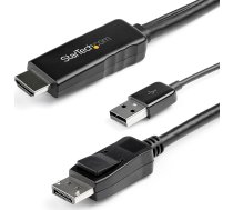 StarTech DisplayPort — HDMI + USB-A kabelis 3 m melns (HD2DPMM3M) | HD2DPMM3M  | 0065030885133