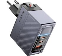 Toocki lādētājs Toocki sienas lādētājs 2xUSB-C + USB, GaN 100W (pelēks) | TCT100ASCB0G  | 6976018374201