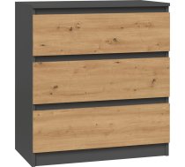 Topeshop KOMDE SKAPIS GRĀMATVEDĪTĀJS 3 DRAWERS M3 ANTRACĪTS / ARTISAN OAK | M3 ANTR/ART  | 5904507201449 | KOYTOHZPM0148