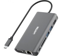 Unitek Hub USB TYPE-C 8in1 100 W stacija/replikators (D1019B) | NUUNIUS8P000003  | 4894160048851 | D1019B