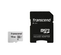 Transcend MEMORY MICRO SDHC 16GB W/ADAP/C10 TS16GUSD300S-A