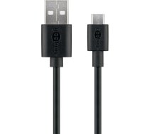 Goobay Micro USB charging and sync cable 46800 Black, USB 2.0 micro male (type B), USB 2.0 male (type A)