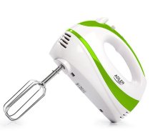Adler Mixer AD 4205 g Hand Mixer, 300 W, Number of speeds 5, Turbo mode, White/Green