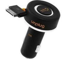 iLike CCU1000IPH Compact iPod iPhone 4 4S 30Pin Fast 1A Car Charger with Rewind Cable Black