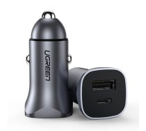 Ugreen USB A - USB C Dual-Port Car Charger PD30W+SCP22.5W Grey