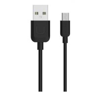 USAMS US-SJ098 U-Turn Durable TPE Universal Micro USB to USB Data&Fast 2A Charger Cable 1m Black Black