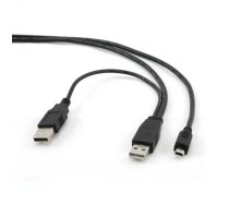 Gembird CABLE USB2 DUAL AM-MINI 0.9M/BLACK CCP-USB22-AM5P-3