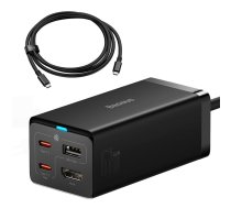 Baseus Baseus fast charger GaN5 Pro HUB HDMI 2 x USB-C / USB-A / HDMI 4K 30Hz 1.5m black + USB-C cable - USB-C 100W 40Gb/s (USB4) 1m (CCGP110201)