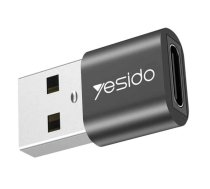yesido GS09 Mini Aluminum Alloy Usb Type-c U-Disk Card Reader Mouse Convert OTG Adapter Black