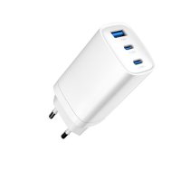 Evelatus 65W Max Fast Charger EU USB-C1/USB-C1/USB-A White