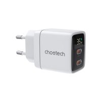 Choetech Choetech PD6051 2x USB-C PD 35W GaN wall charger with display - white