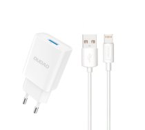 Dudao Dudao A4EU USB-A 2.1A wall charger - white + USB-A - Lightning cable